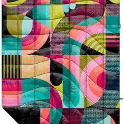 Rumpl Printed Nanoloft Puffy Couverture 1 personne, Multicolore/noir