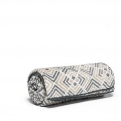 Rumpl Printed Sherpa Fleece Blanket, gris/beige -Sacs de couchage Soldes rumpl printed sherpa fleece blanket kaleidoscope stone 3